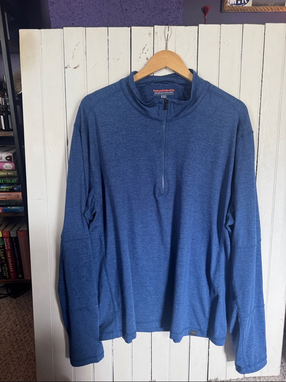 Hawke & Co Men’s Long-Sleeve Quarter-Zip Blue Size XXL